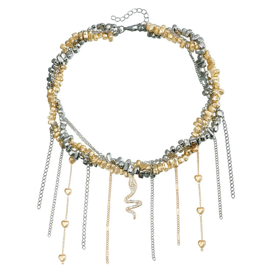 Sliver-Gold Snake Necklace